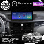 Магнітола Nissan Qashqai 2 (J11) (2013-2022) Resonance Ultra M4 (7862) 4/64, 10.25" QLED, 360 (Audi Style)