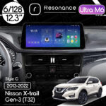 Магнітола Nissan X-Trail 3 (T32) (2013-2022) Resonance Ultra M6 (7862) 6/128, 12.3" QLED, 360 (BMW Style)
