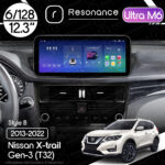 Магнітола Nissan X-Trail 3 (T32) (2013-2022) Resonance Ultra M6 (7862) 6/128, 12.3" QLED, 360 (Benz Style)