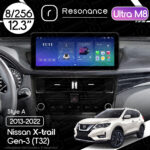 Магнітола Nissan X-Trail 3 (T32) (2013-2022) Resonance Ultra M8 (7862) 8/256, 12.3" QLED, 360 (Audi Style)