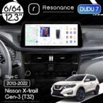 Магнітола Nissan X-Trail 3 (T32) (2013-2022) DUDU 7 12.3" 2K QLED, 6/64, 360 (Style C)