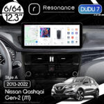 Магнітола Nissan Qashqai 2 (J11) (2013-2022) DUDU 7 12.3" 2K QLED, 6/64, 360 (Style A)