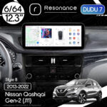 Магнітола Nissan Qashqai 2 (J11) (2013-2022) DUDU 7 12.3" 2K QLED, 6/64, 360 (Style B)