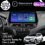 Магнітола Hyundai Santa Fe 3 (DM/NC) (2012-2020) Resonance Ultra M4 (7862) 4/64, 12.3" QLED, 360 (BMW Style)