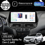 Магнітола Hyundai Santa Fe 3 (DM/NC) (2012-2020) DUDU 7 12.3" 2K QLED, 12/256, 360 (Style C)