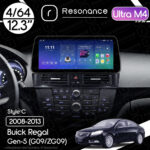 Магнітола Buick Regal 5 (G09/ZG09) (2008-2013) Resonance Ultra M4 (7862) 4/64, 12.3" QLED, 360 (BMW Style)