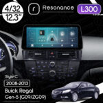 Магнітола Buick Regal 5 (G09/ZG09) (2008-2013) Resonance L300 4/32 12.3" QLED, 360 (BMW Style)