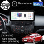 Магнітола Opel Insignia (G09/ZG09) (2008-2013) DUDU 7 12.3" 2K QLED, 12/256, 360 (Style B)