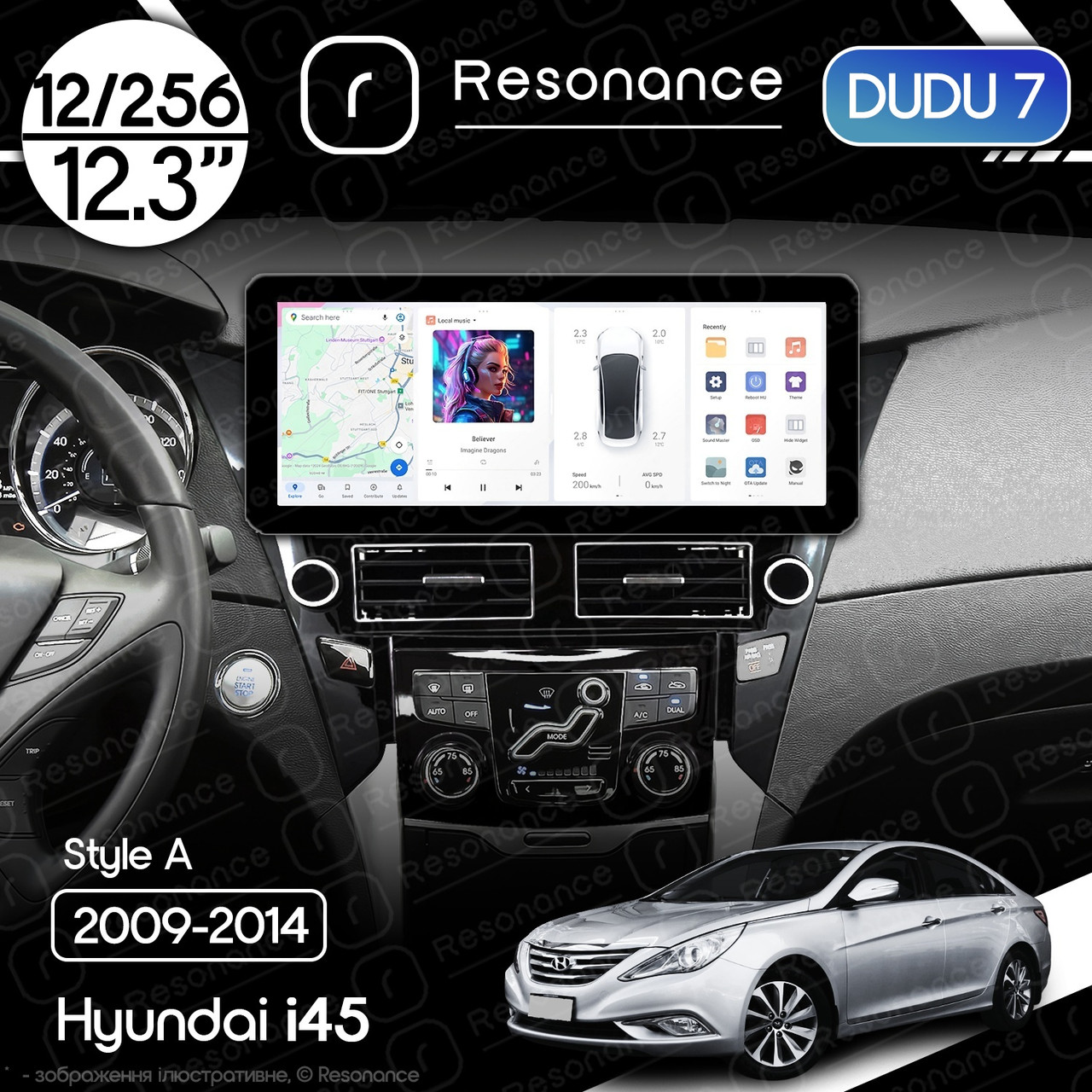 7059098715_magnitola-hyundai-i45 Магнітола Hyundai i45 (2009-2014) DUDU 7 12.3" 2K QLED, 12/256, 360 (Style A) - Зображення 1