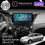 Магнітола Hyundai Sonata 6 (2009-2014) Resonance L600 6/128 10.33" QLED, 360 (BMW Style)