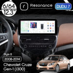 Магнітола Chevrolet Cruze Gen-1 (J300) (2008-2014) DUDU 7 12.3" 2K QLED, 6/64, 360 (Style B)