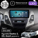 Магнітола Hyundai Elantra 5, Avant, i35 (MD/UD/JK FL) (2013-2016) Resonance L300 4/32 10.33" QLED, 360 (Audi Style)
