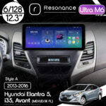 Магнітола Hyundai Elantra 5, Avant, i35 (MD/UD/JK FL) (2013-2016) Resonance Ultra M6 (7862) 6/128, 12.3" QLED, 360 (Audi Style)