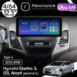 Магнітола Hyundai Elantra 5, Avant, i35 (MD/UD/JK FL) (2013-2016) Resonance Ultra M4 (7862) 4/32, 12.3" QLED, 360 (Audi Style)