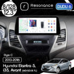 Магнітола Hyundai Elantra 5, Avant, i35 (MD/UD/JK FL) (2013-2016) DUDU 6 12.3" 2K QLED, 8/128, 360 (Style C)