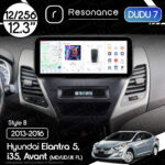 Магнітола Hyundai Elantra 5, Avant, i35 (MD/UD/JK FL) (2013-2016) DUDU 7 12.3" 2K QLED, 12/256, 360 (Style B)