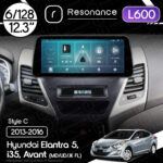 Магнітола Hyundai Elantra 5, Avant, i35 (MD/UD/JK FL) (2013-2016) Resonance L600 6/128 12.3" QLED, 360 (BMW Style)