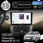 Магнітола Volkswagen Passat B7 (2010-2015) [Black] DUDU 5 10.36" QLED, 4/32, 360