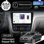 Магнітола Volkswagen Passat NMS (2011-2016) DUDU 5 9.5" QLED, 4/64, 360