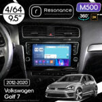 Магнітола Volkswagen Golf 7 (2012-2020) [Black, з кнопками] Resonance M500 4/64, 2K 9.5" 360 QLED