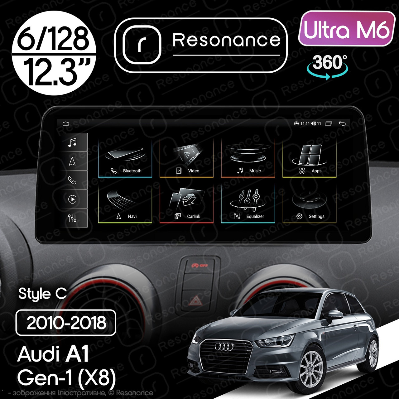 7127412527_magnitola-audi-a1 Магнітола Audi A1 (2010-2018) Resonance Ultra M6 (7862) 6/128, 12.3" QLED, 360 (BMW Style) - Зображення 1