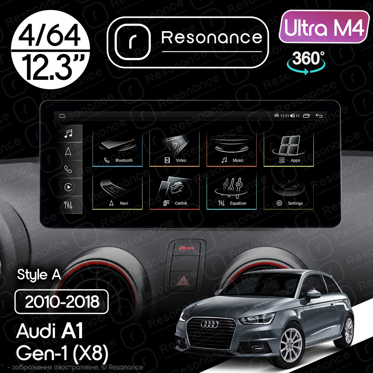 7127417778_magnitola-audi-a1 Магнітола Audi A1 (2010-2018) Resonance Ultra M4 (7862) 4/64, 12.3" QLED, 360 (Audi Style) - Зображення 1