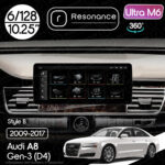 Магнітола Audi A8 Gen-3 (2009-2017) Resonance Ultra M6 (7862) 6/128, 10.25" QLED, 360 (Benz Style)