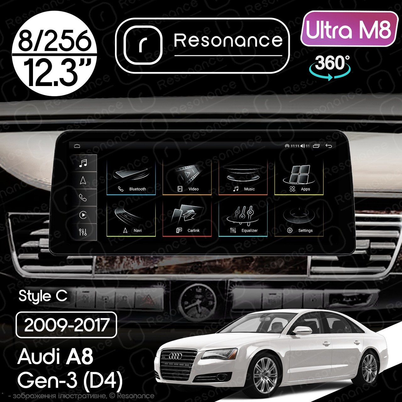 7176634638_magnitola-audi-a8 Магнітола Audi A8 Gen-3 (2009-2017) Resonance Ultra M8 (7862) 8/256, 12.3" QLED, 360 (BMW Style) - Зображення 1