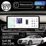 Магнітола Audi A8 Gen-3 (2009-2017) DUDU 7 12.3" 2K QLED, 12/256, 360 (Style B)