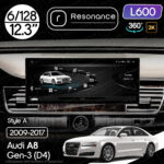 Магнітола Audi A8 Gen-3 (2009-2017) Resonance L600 6/128 12.3" QLED, 360 (Audi Style)