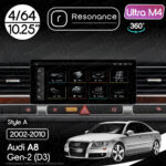 Магнітола Audi A8 Gen-2 (2002-2010) Resonance Ultra M4 (7862) 4/64, 10.25" QLED, 360 (Audi Style)