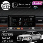 Магнітола Audi A8 Gen-2 (2002-2010) Resonance Ultra M6 (7862) 6/128, 10.25" QLED, 360 (Benz Style)