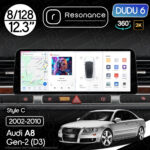 Магнітола Audi A8 Gen-2 (2002-2010) DUDU 6 12.3" 2K QLED, 8/128, 360 (Style C)