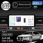 Магнітола Audi A8 Gen-2 (2002-2010) DUDU 5 10.33" QLED, 6/128, 360 (Style A)