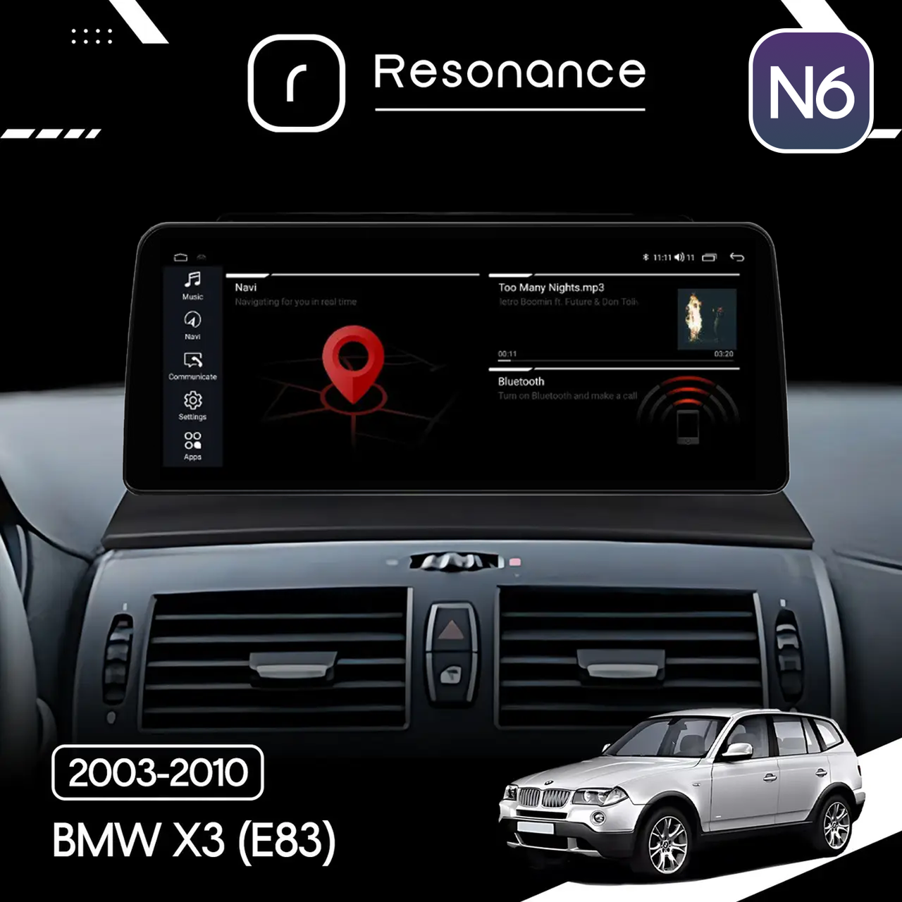 7182783799_magnitola-bmw-x3 Магнітола BMW X3 (E83) (2003-2011) Resonance N6 6/128 12.3" - Зображення 1