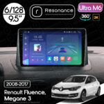 Магнітола Renault Fluence (2009-2017) Resonance Ultra M6 (7862) 6/128, 9.5" 2K QLED, 360