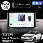 Магнітола Renault Fluence (2009-2017) DUDU 6 9.5" 2K QLED, 6/64