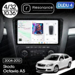 Магнітола Skoda Octavia 2 (A5) (2004-2013) [Black] DUDU 4 10.36" QLED, 4/32
