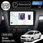 Магнітола Skoda Octavia 2 (A5) (2004-2013) [Black] DUDU 7 10.36" 2K QLED, 8/256