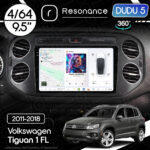 Магнітола Volkswagen Tiguan 1 FL (2011-2018) [Black] DUDU 5 9.5" QLED, 4/64, 360