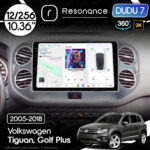 Магнітола Volkswagen Golf Plus (2005-2014) [Silver] DUDU 7 10.36" 2K QLED, 12/256, 360