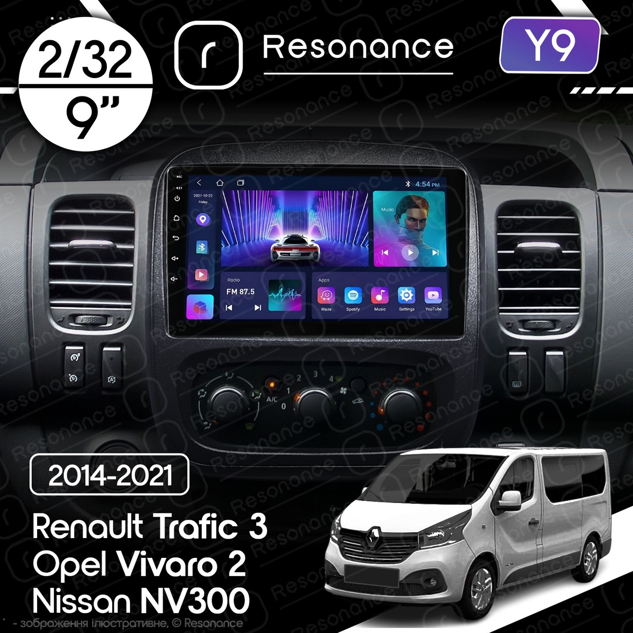 7223079947_magnitola-opel-vivaro Магнітола Opel Vivaro 2 (2014-2019) Resonance Y9 2/64, 9" (8163, DSP) - Зображення 1