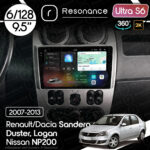 Магнітола Dacia Logan (2008-2012) [Silver] Resonance Ultra S6 (7870) 6/128, 9.5" 2K QLED, 360