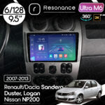 Магнітола Renault Logan (2009-2013) [Silver] Resonance Ultra M6 (7862) 6/128, 9.5" 2K QLED, 360