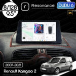 Магнітола Renault Kangoo 2 (2007-2021) DUDU 6 9.5" 2K QLED, 8/128
