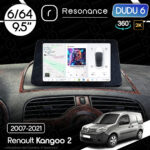 Магнітола Renault Kangoo 2 (2007-2021) DUDU 6 9.5" 2K QLED, 6/64, 360