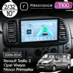Магнітола Renault Trafic 2 (2006-2010) Resonance Ultra T100 2/64, 10" IPS (CarPlay)