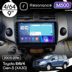 Магнітола Toyota RAV4 3 (XA30) (2005-2016) Resonance M500 4/64, 9" QLED
