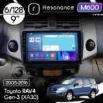 Магнітола Toyota RAV4 3 (XA30) (2005-2016) Resonance M600 6/128, 9" QLED