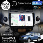 Магнітола Toyota RAV4 3 (XA30) (2005-2016) DUDU 7 9.5" 2K QLED, 6/64, 360